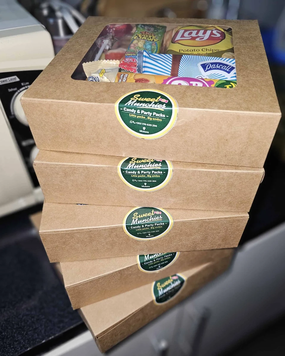 Sweet Munchies stacked kraft boxes