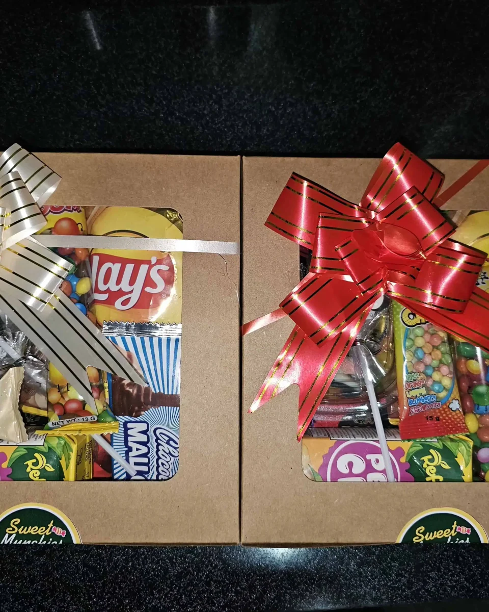 Sweet Munchies Classic Box finished with a ribbon