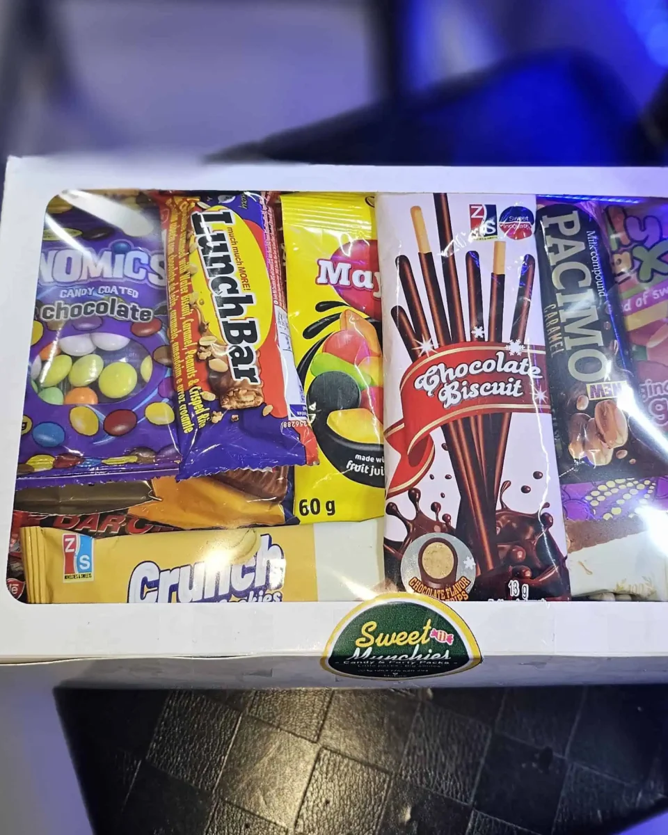 Sweet Munchies Deluxe Box packed with 10 to 12 assorted treats